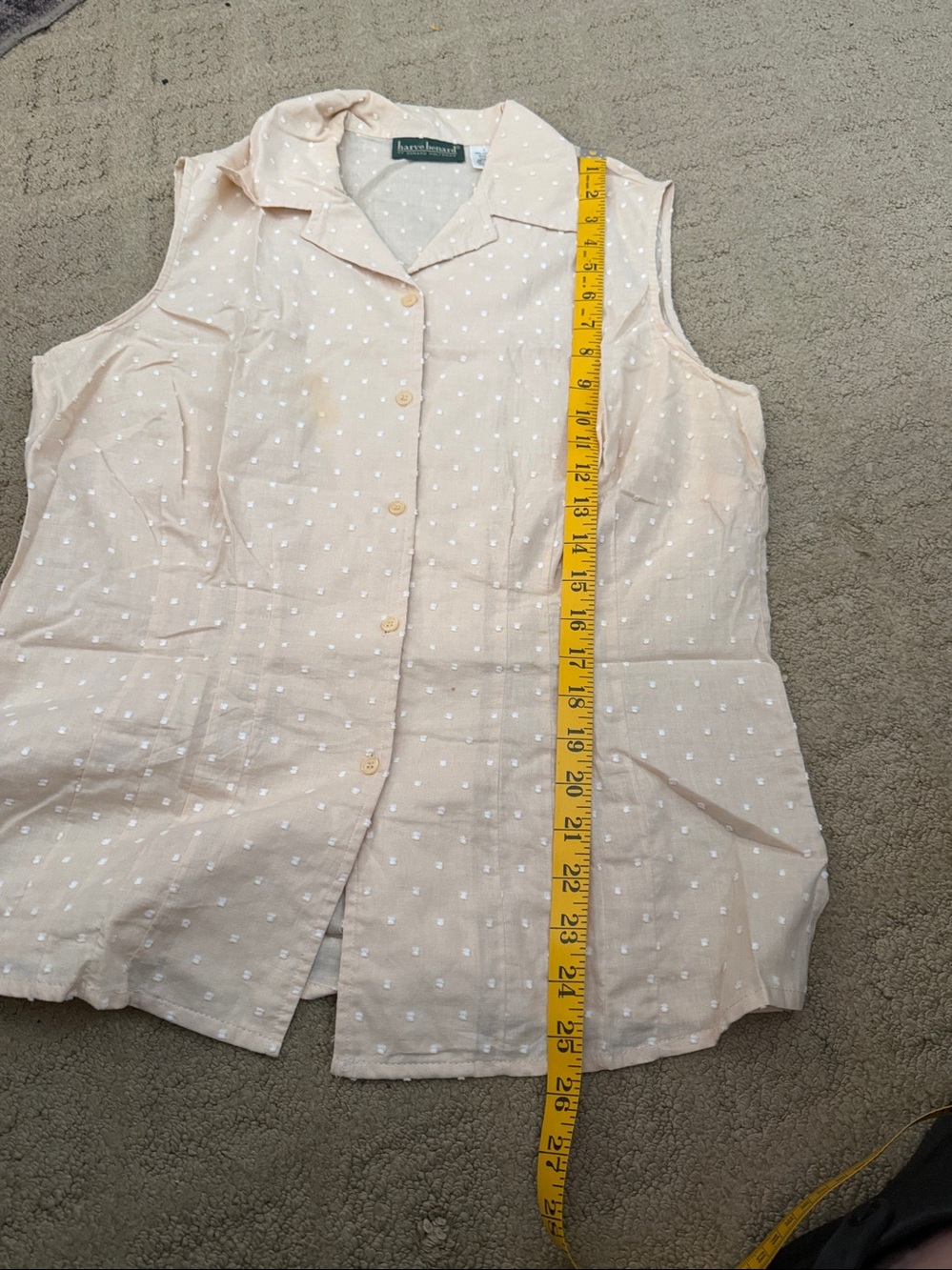 Harve Benard Sleeveless Button-Down Blouse | 100% Cotton | Size L - Picture 6 of 7